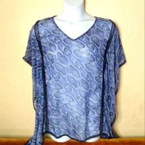 Echo Blue Swim Coverup Poncho One Size
